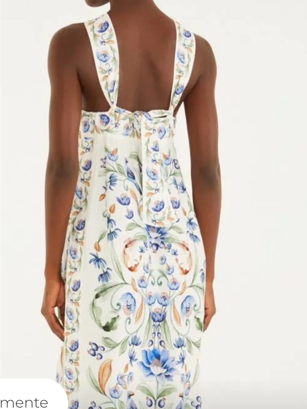 FARM Rio Cream Midi Dress with Blue & Green Floral Scrolls - Picture 7 of 7